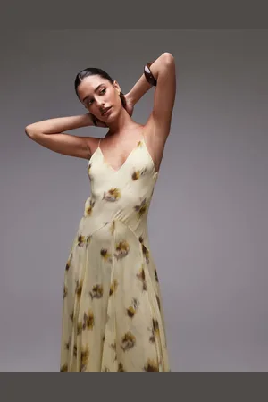 MANGO Capsule - maxikjole i chiffon med kileskørt og blomsterprint