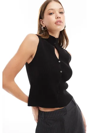 ASOS Strikket tanktop med knapper og lille udskæringsdetalje