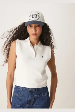 Ralph Lauren Strikket ærmeløs polo med ikonlogo