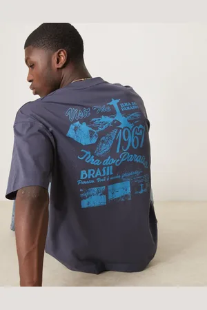 ASOS Marineblå og oversized T-shirt med bygrafik