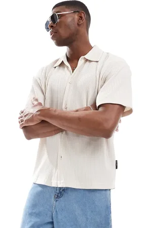 JACK & JONES Cremehvid skjorte med plisseringer