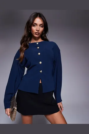 ASOS , ribstrikket og struktureret top med ballonærmer