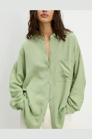 Pull&Bear Oversized skjorte i hørlook