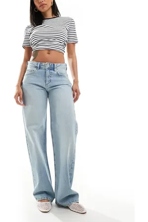 Pull&Bear Lavtaljede og lyseblå jeans med lige ben