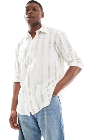 JACK & JONES Premium - Hvid skjorte med lange ærmer og striber