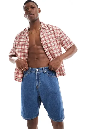 JJ Blå denimshorts i løstsiddende pasform