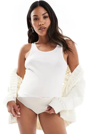 Mama;licious Mamalicious Maternity - Pakke med 2 par støttetrusser med blondekant i /hvid
