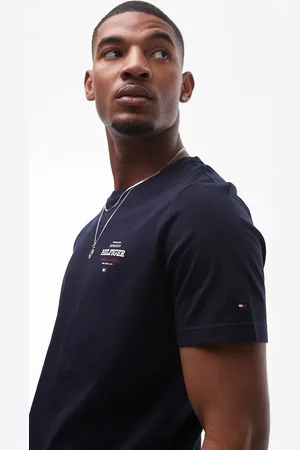 Tommy Hilfiger Marineblå T-shirt med tekstlogo-Sort