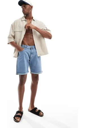 JJ Lyseblå denimshorts med opsmøgne kanter