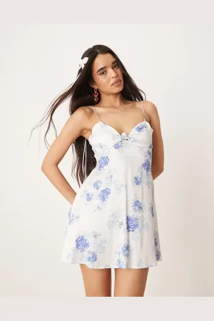 For Love & Lemons Adira - Minikjole med blåt print