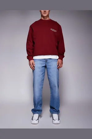 ASOS Baggy jeans i mid wash blue-Blå