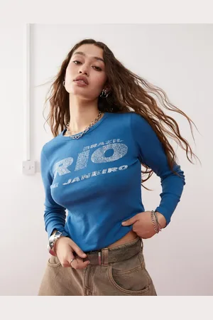 COLLUSION Figursyet langærmet T-shirt med Rio-print