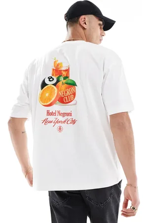 ASOS Oversized og hvid T-shirt med grafisk frugtprint