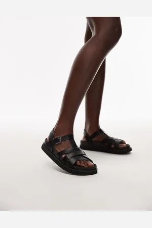 Topshop Jason - Sorte flade sandaler