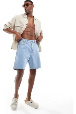 JJ Lyseblå denimshorts i løstsiddende pasform
