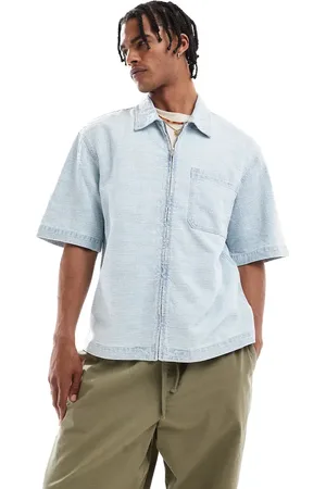 Pull&Bear Denimskjorte med nistret tekstur