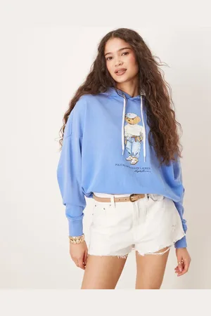 Ralph Lauren Blå hættetrøje med bjørneprint
