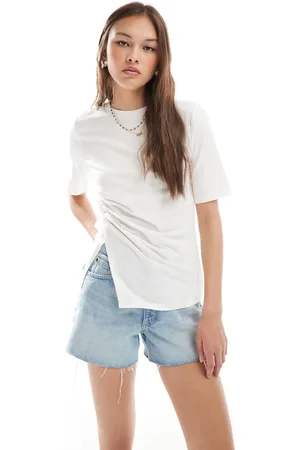 Object T-shirt med slids og korsettalje