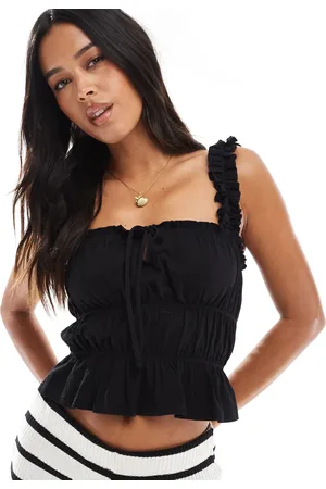 Miss Selfridge Top med bindebånd foran og rynker
