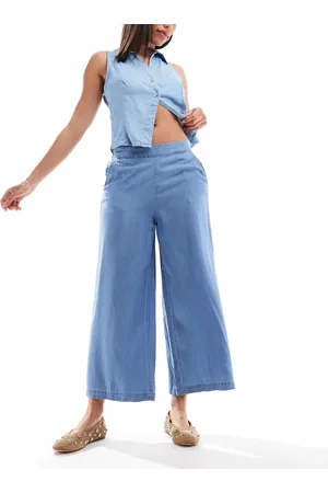 VERO MODA Blå culotte-bukser i chambray