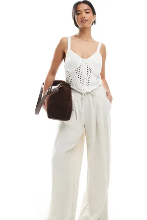 Stradivarius Petite - bukser med lige ben-Neutral