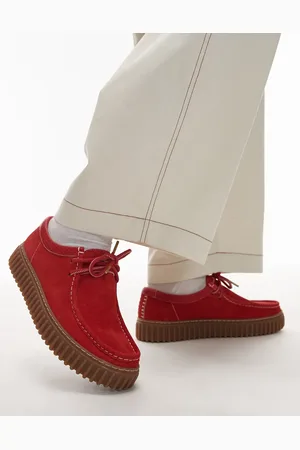 Clarks Torhill Lo - Sko i rødt ruskind