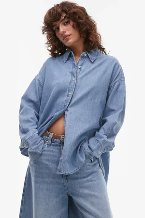 MANGO Klassisk oversized denimskjorte