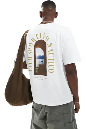 JACK & JONES Oversized T-shirt med print med vindue med havudsigt på ryggen-Hvid