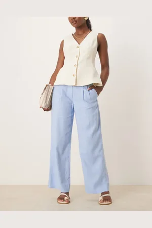 Abercrombie & Fitch Curve - Love - lavtaljede bukser i hør