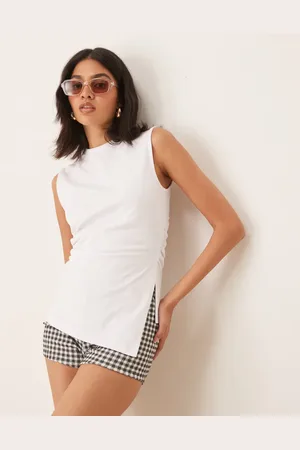 ASOS Top med rynker og asymmetrisk kant
