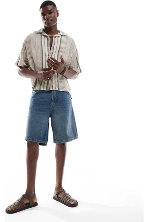 Pull&Bear Posede denimshorts i forvasket