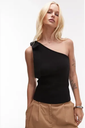 MANGO Strikket oneshoulder-top med bindedetalje