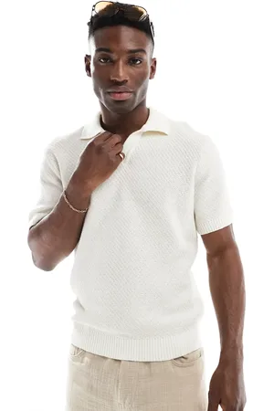 Only & Sons Cremehvid strikket polo