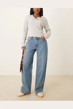 Abercrombie & Fitch Løstsiddende højtaljede jeans i lys vask
