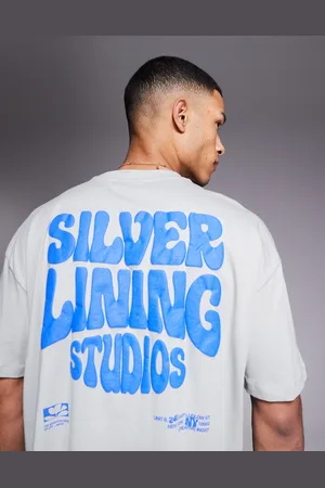 ASOS Lysegrå og oversized T-shirt med puffet print