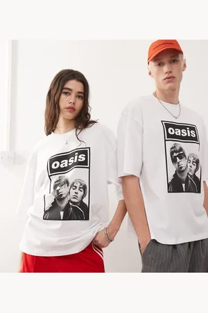 COLLUSION Unisex - T-shirt med officielt OASIS-print i skater fit