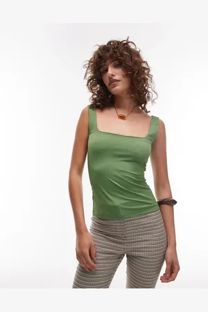 Topshop Tætsiddende cami-top med firkantet hals i jersey