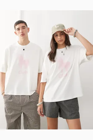 COLLUSION Unisex - T-shirt med lyserødt "Pony Club"-grafik
