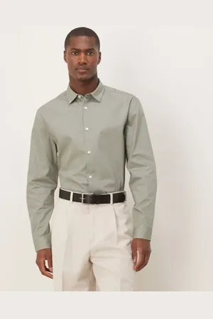 ASOS Salviegrøn elegant skjorte i strygelet poplin i regular fit