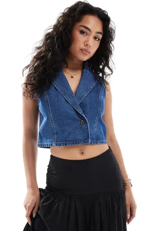 ASOS Denimvest i blå mellemvask