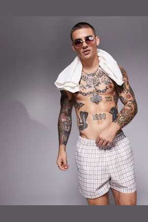 ASOS Korte badeshorts med tern-Lyserød