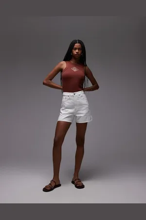 ARKET Hvide shorts med mellemhøj talje og fem lommer i stift denim-twill