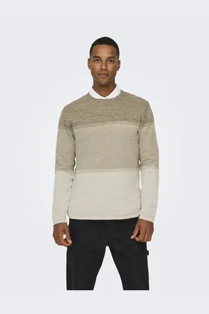 Only & Sons Grå/beige pullover i strik-Sølv