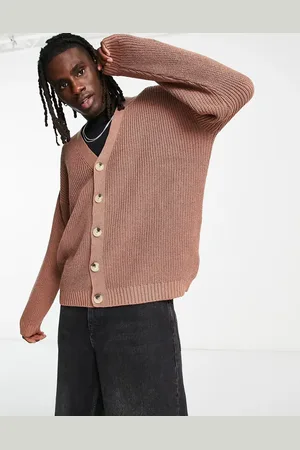 ASOS Ribstrikket oversized sømands cardigan-Neutral