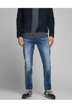 JACK & JONES Mike - Beige forvaskede denimjeans med lige ben-Blå