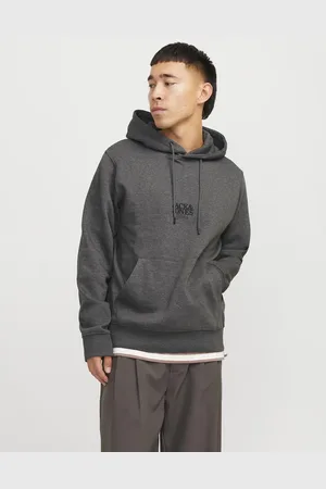 JACK & JONES Meleret mørkegrå hættetrøje