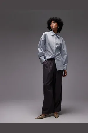 ASOS Skjorte med indsyet talje, cocoon-ærmer og blå striber-Multifarvet