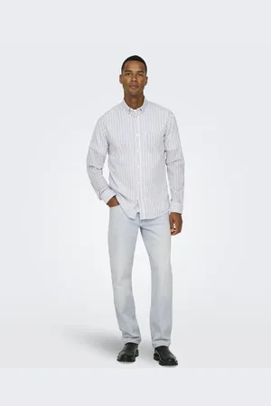 Only & Sons Afbleget lsyeblå jeans i denim i regular fit