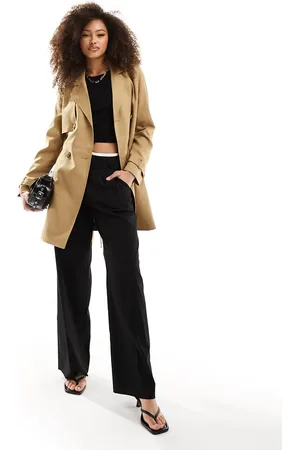 VERO MODA Kort trenchcoat i kamelbrun-Neutral