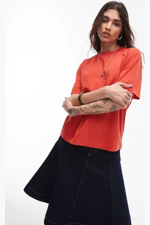 Topshop Premium - Rustrød basis-T-shirt med korte ærmer